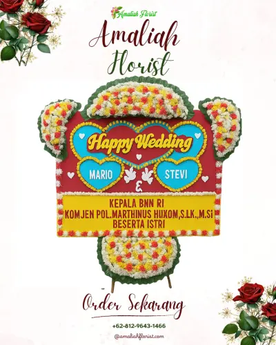 Karangan Papan Bunga Pernikahan di Padakembang
